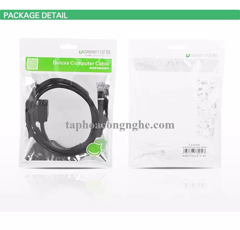 Ugreen 11283 5M màu Đen Cáp nối dài Ethernet CAT6 FTP RJ45 NW112 30011283